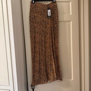 Vix Paula Hermanny Tan Leopard Print Maxi Skirt